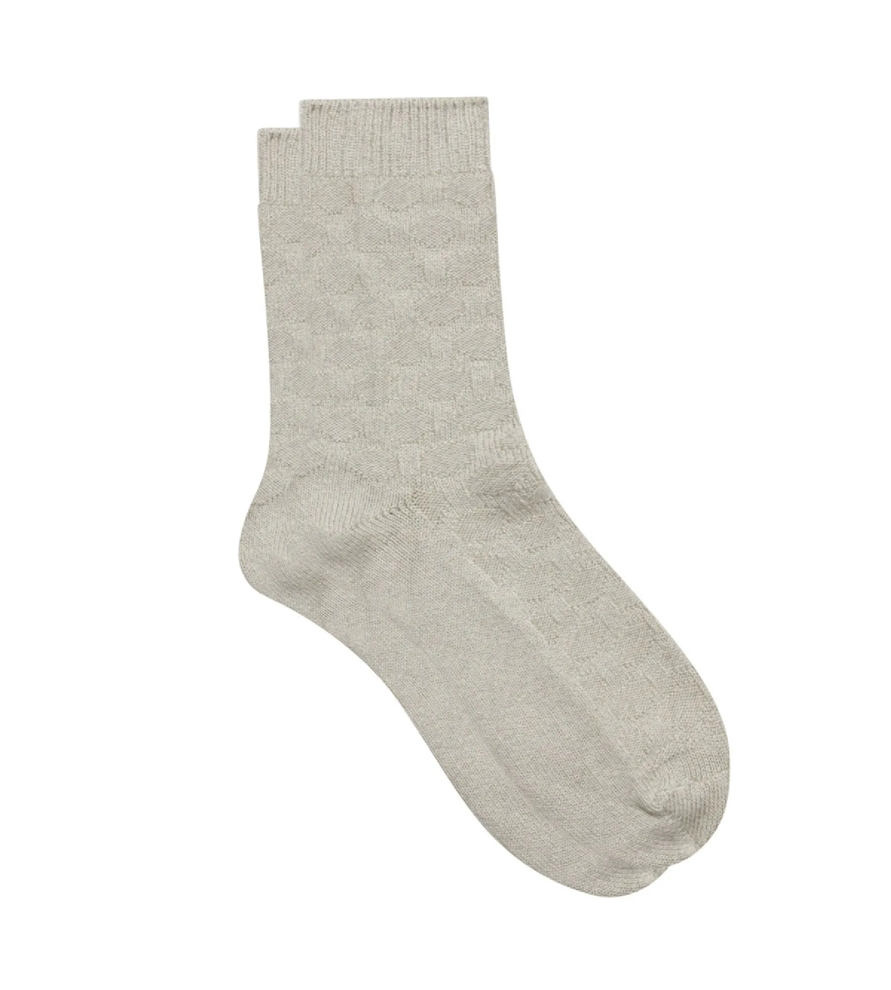 Women's Beige Cotton Style bamboo sock with a circle pattern