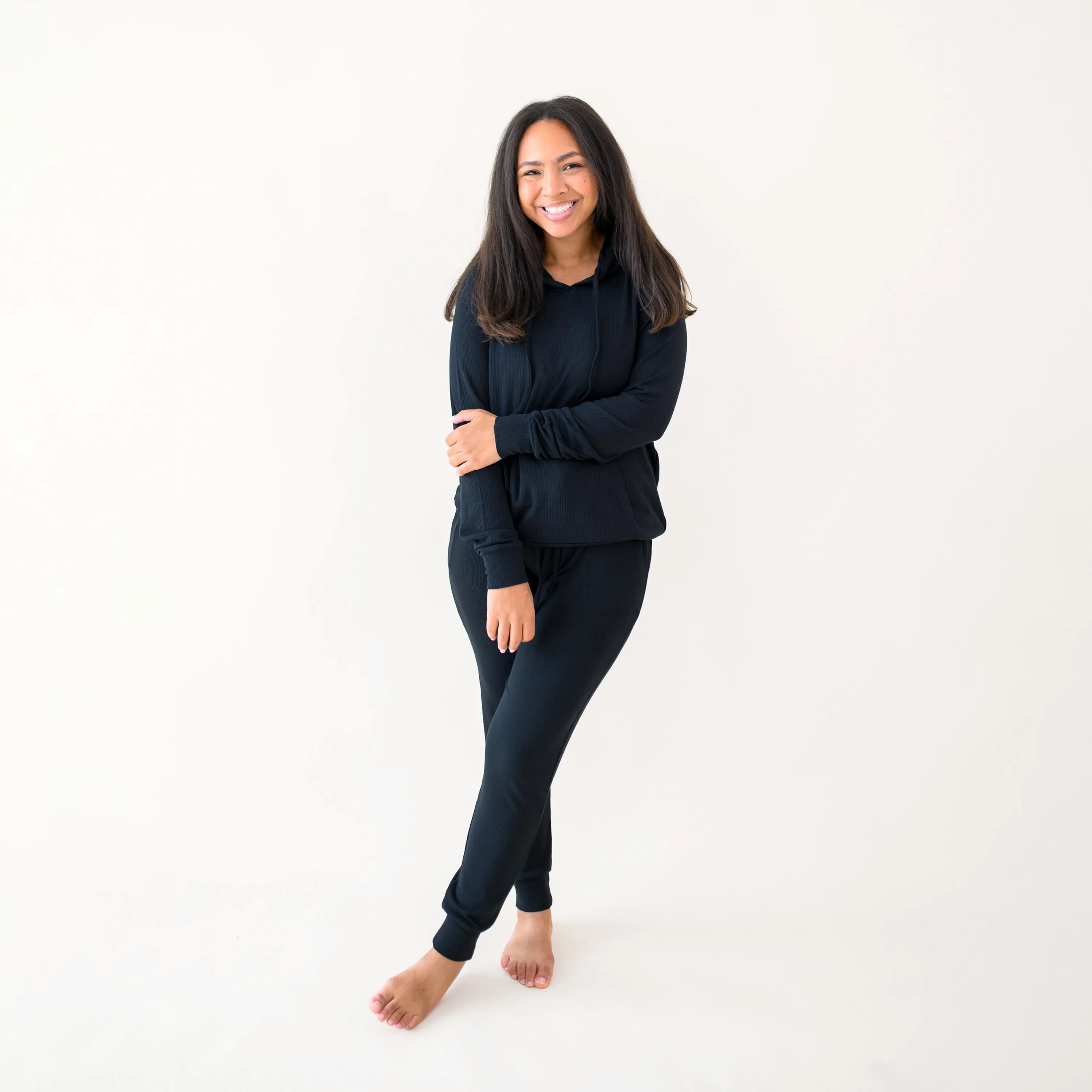 Women's Ribbed Jogger Pant in Midnight
