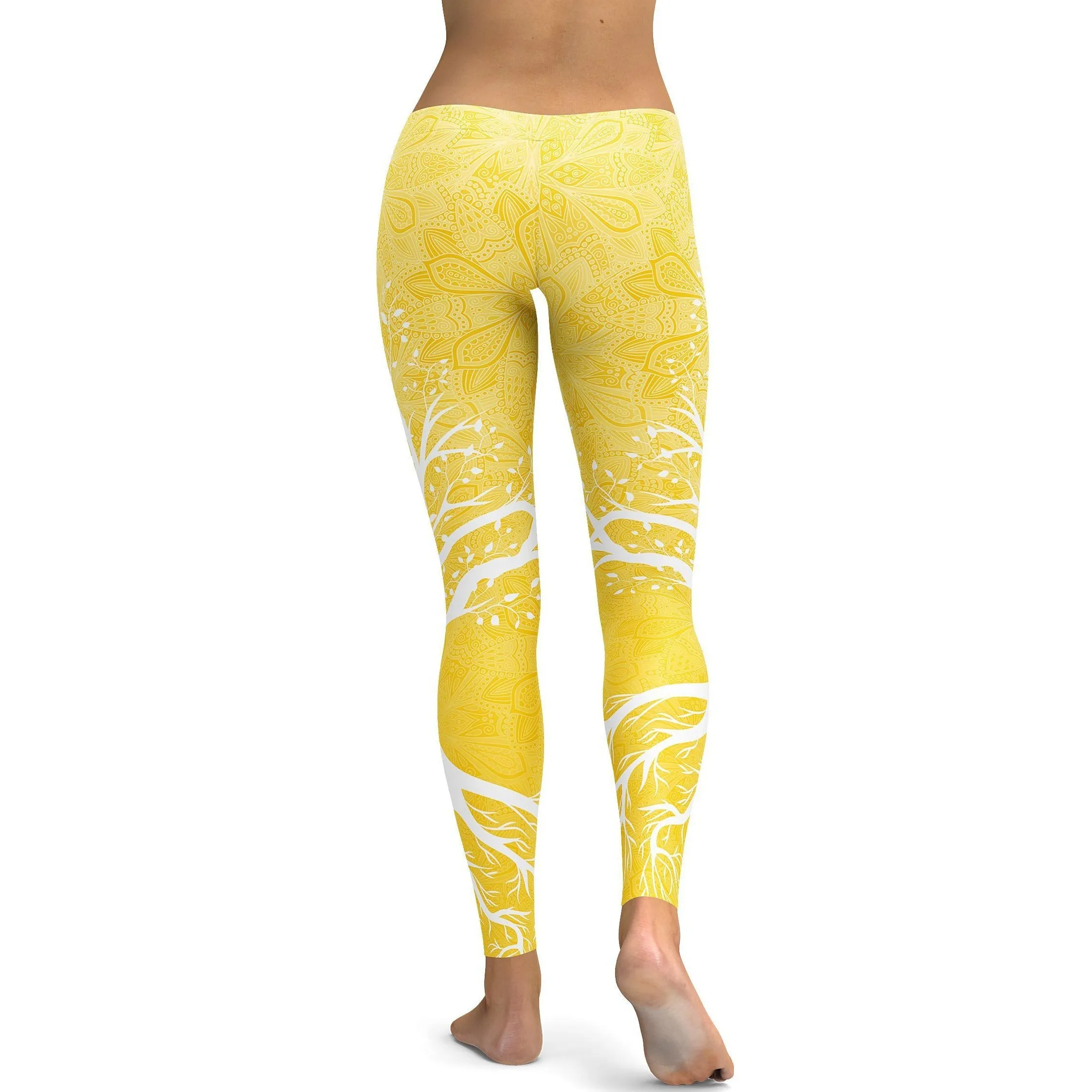 Yellow Tree of Life Leggings