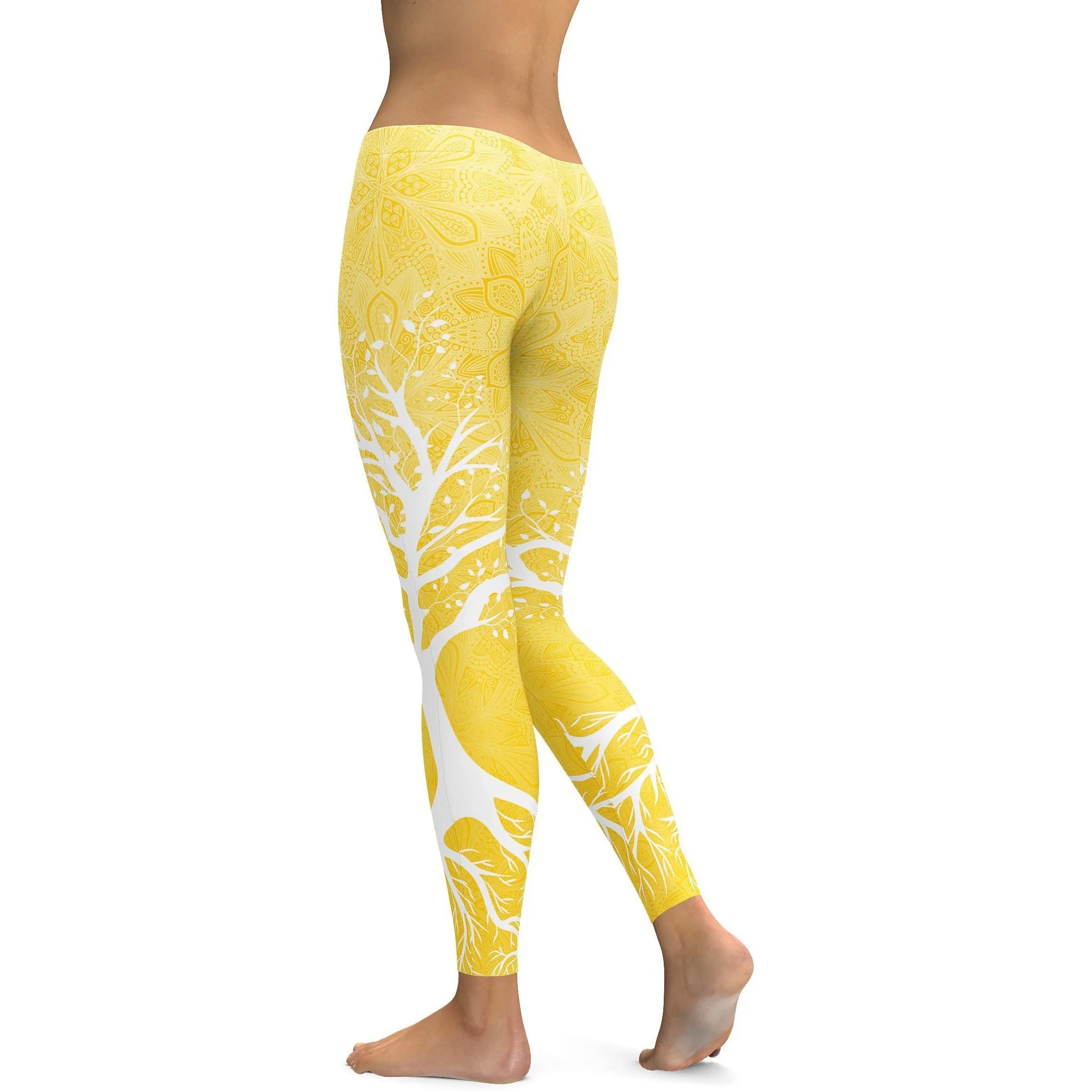 Yellow Tree of Life Leggings